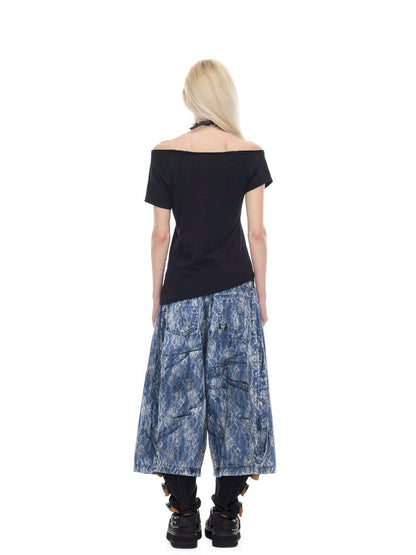 One-shoulder slim-fit Y2K T-shirt【s0000012971】