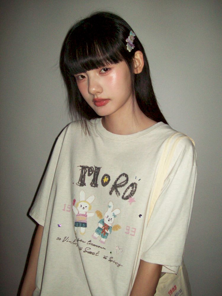 Soft collar worn Loose short-sleeved T-shirt【s0000012544】