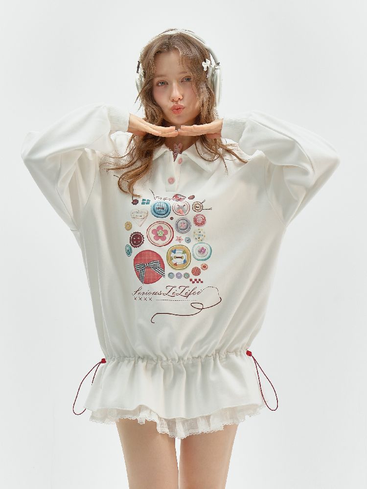 Neck Waist Slimming Sweatshirt【s0000012217】