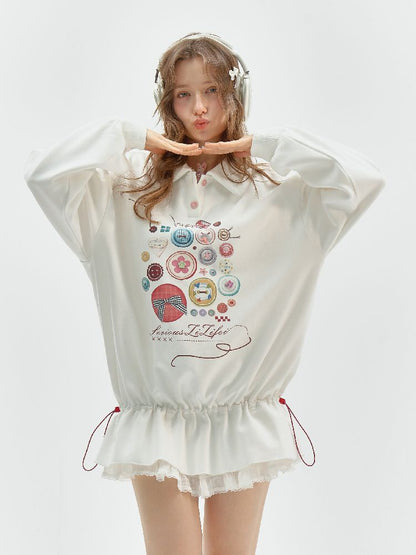 Neck Waist Slimming Sweatshirt【s0000012217】