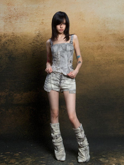 Patchwork Corset Camisole Top【s0000011812】