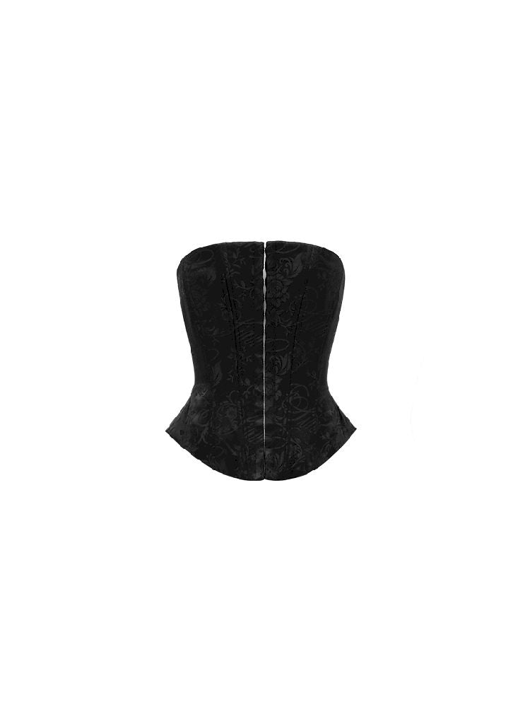 Jacquard Satin Fishbone Corset [S0000010213]