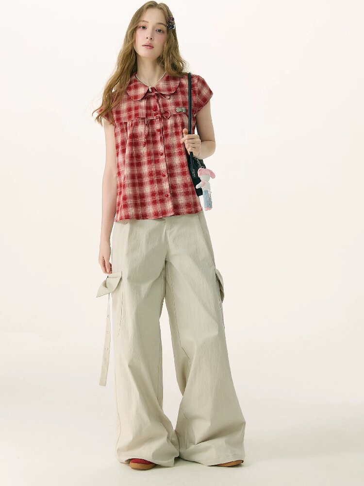 Apricot Bow High Waisted Trousers【s0000017150】