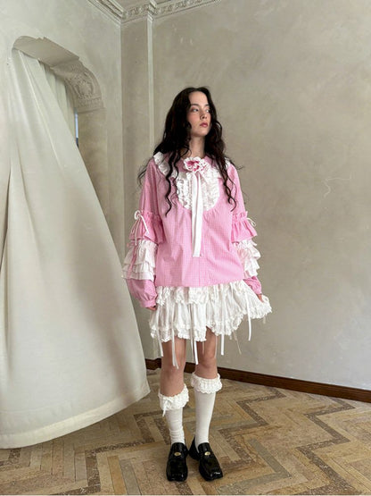 Double-layer bow-tie short skirt【s0000012764】