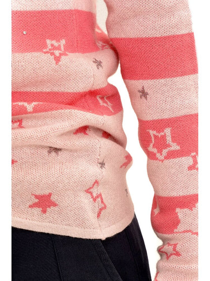 Irregular Star Stripe Diamond Top【s0000016117】