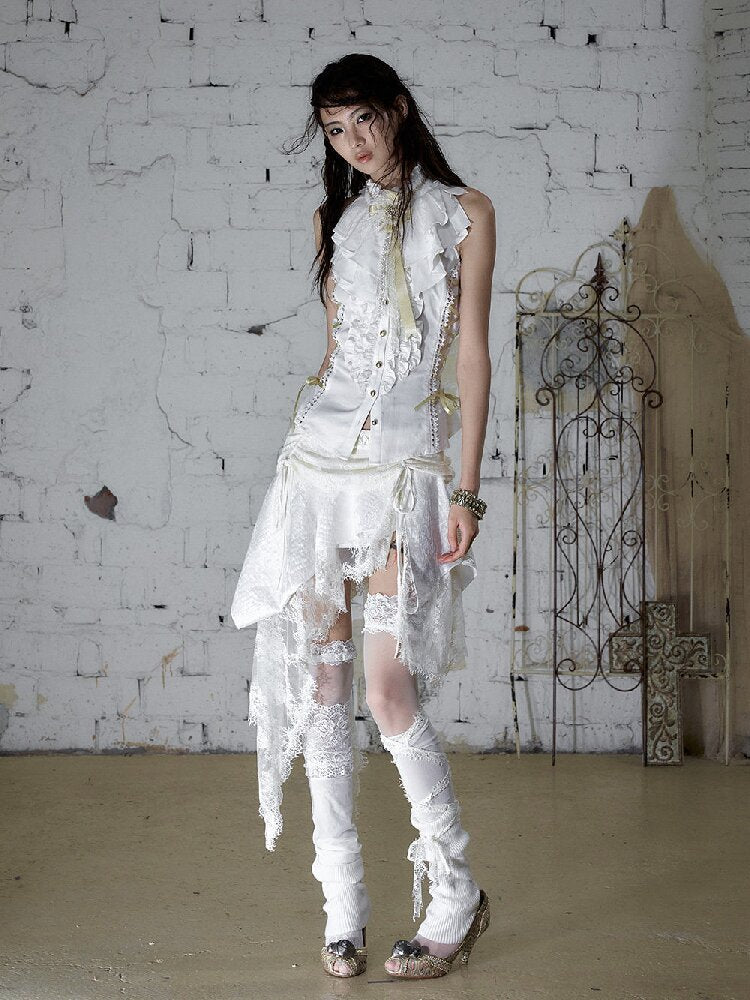 Medieval Ruffled Halter Camisole Top【s0000017235】