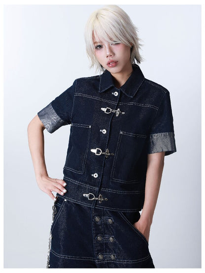 Silver Thread Raw Denim Cow Jacket【s0000016294】