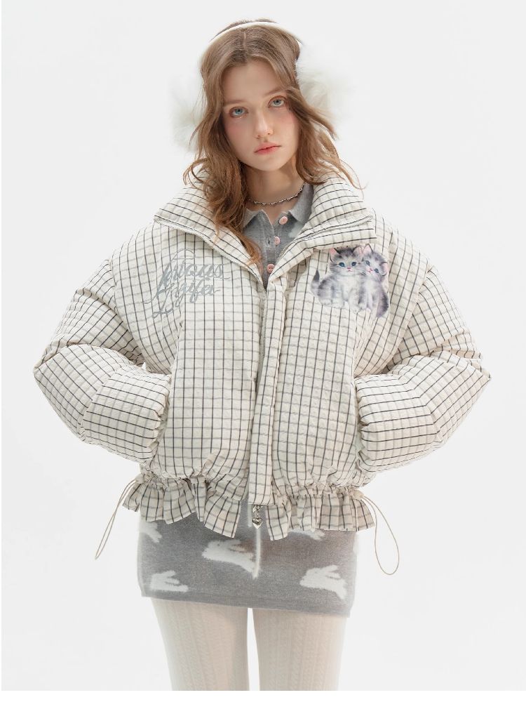 Short Thickened Cat Drawstring Jacket【s0000011505】