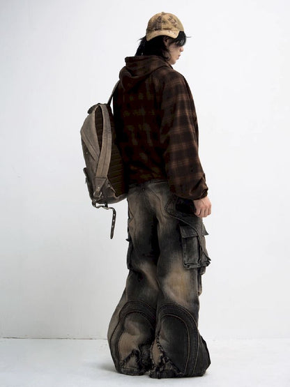 Button Folded Wide Leg Jeans【s0000011351】