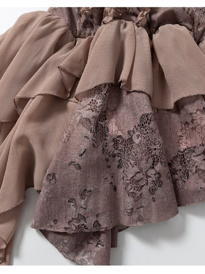Lace Irregular Hem Halter Dress【s0000016206】