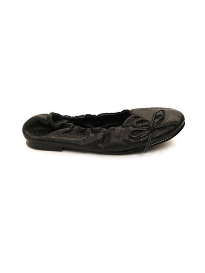 Leather Diagonal Bow Ballet Flats【s0000017935】