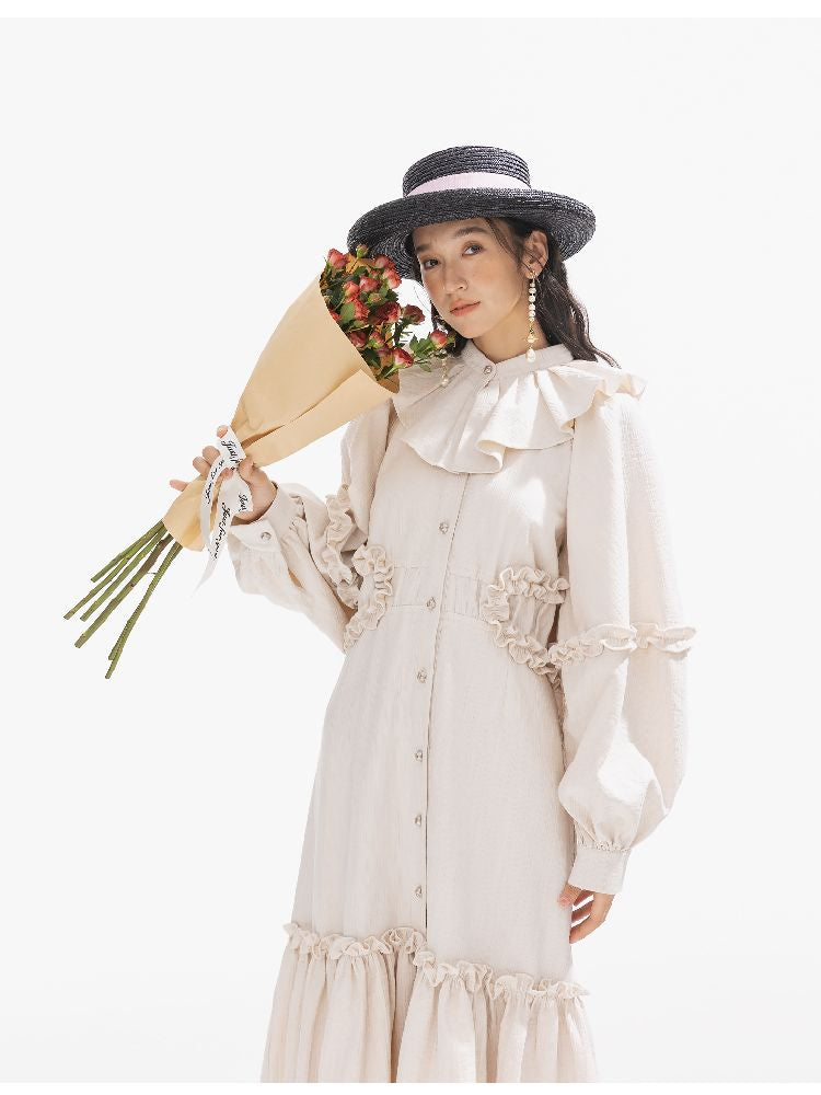 큰 소매 느슨한 밑단 드레스 [S0000011316]