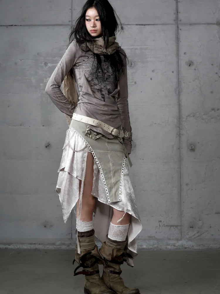 Deconstructed Print Long-Sleeve Knit Base【s0000014117】