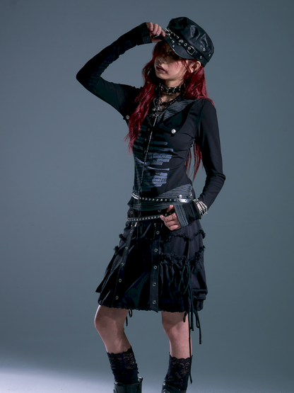 Lace-Up Slim-Fit Long-Sleeve Knit Base【s0000013911】