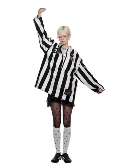 Black and white POLO Collar Ballgown【s0000011606】