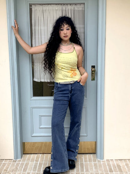 Metal Buckle Denim Bootcut Pants【s0000016652】