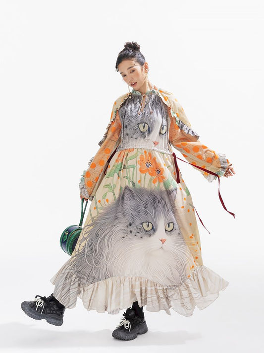 Printed Long Loose Dress【s0000011312】