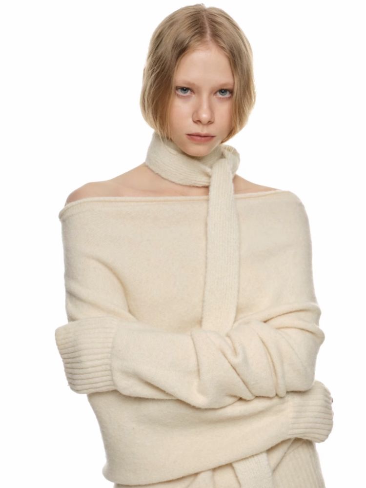 SLANT SHOULDER SWEATER [S0000010646]