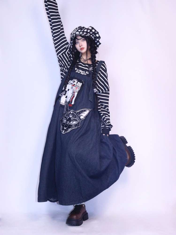 Vintage Loose Denim Maxi Skirt【s0000014624】