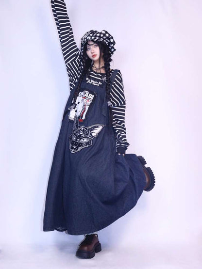 Vintage Loose Denim Maxi Skirt【s0000014624】