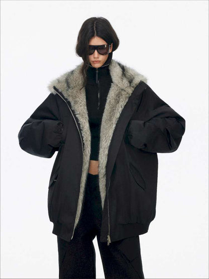 Plush Collar Warm Padded Jacket【s0000014872】