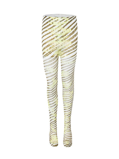 Striped irregular print 10D ultra-thin stockings【s0000013176】