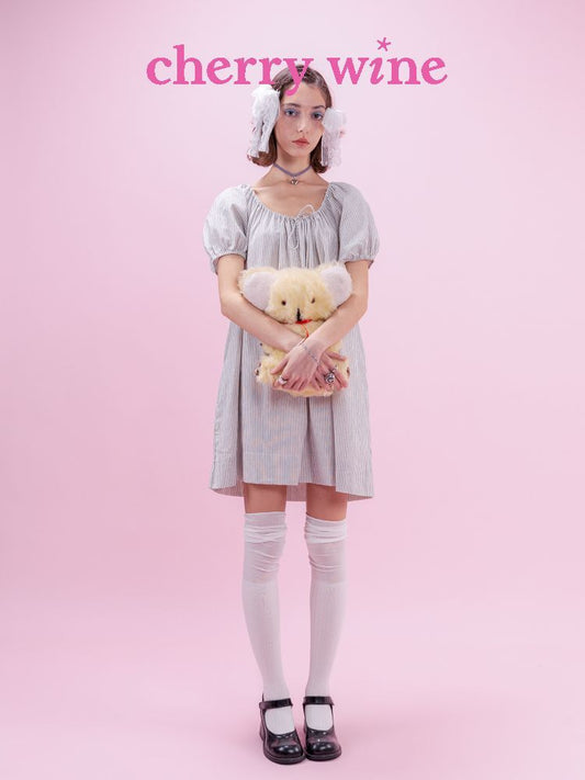 Striped Cotton Vacation Style Loose Dress【s0000009323】