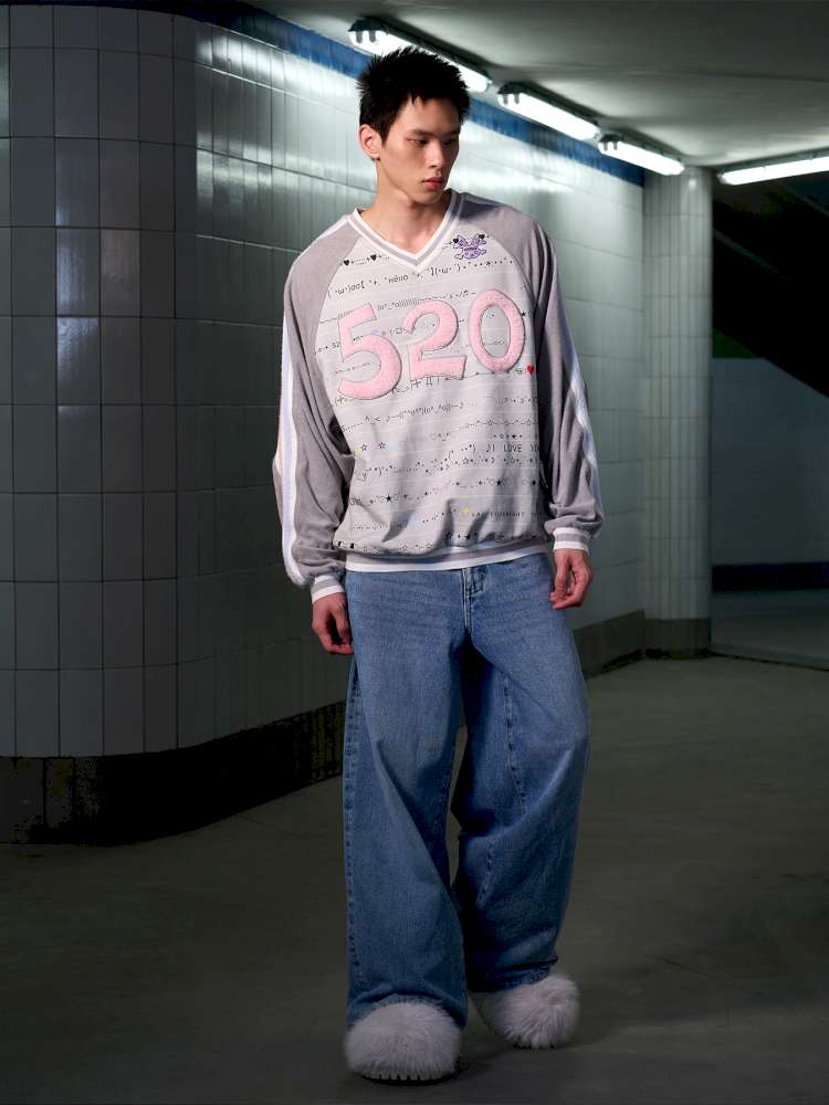 Embroidered Raglan Sleeve Sweatshirt【s0000014638】