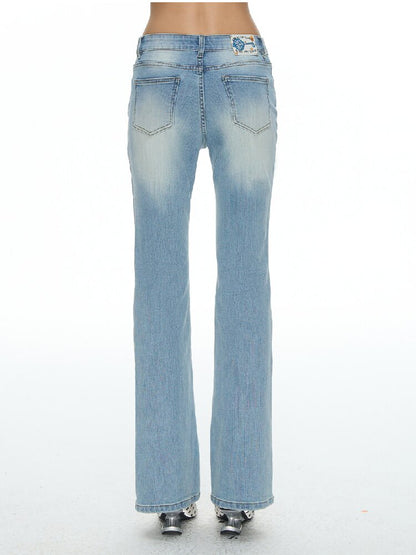 Light Washed Slim Bootcut Jeans【s0000015876】