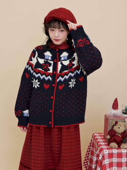 Bow Snowflake Island Wool Sweater【s0000015098】