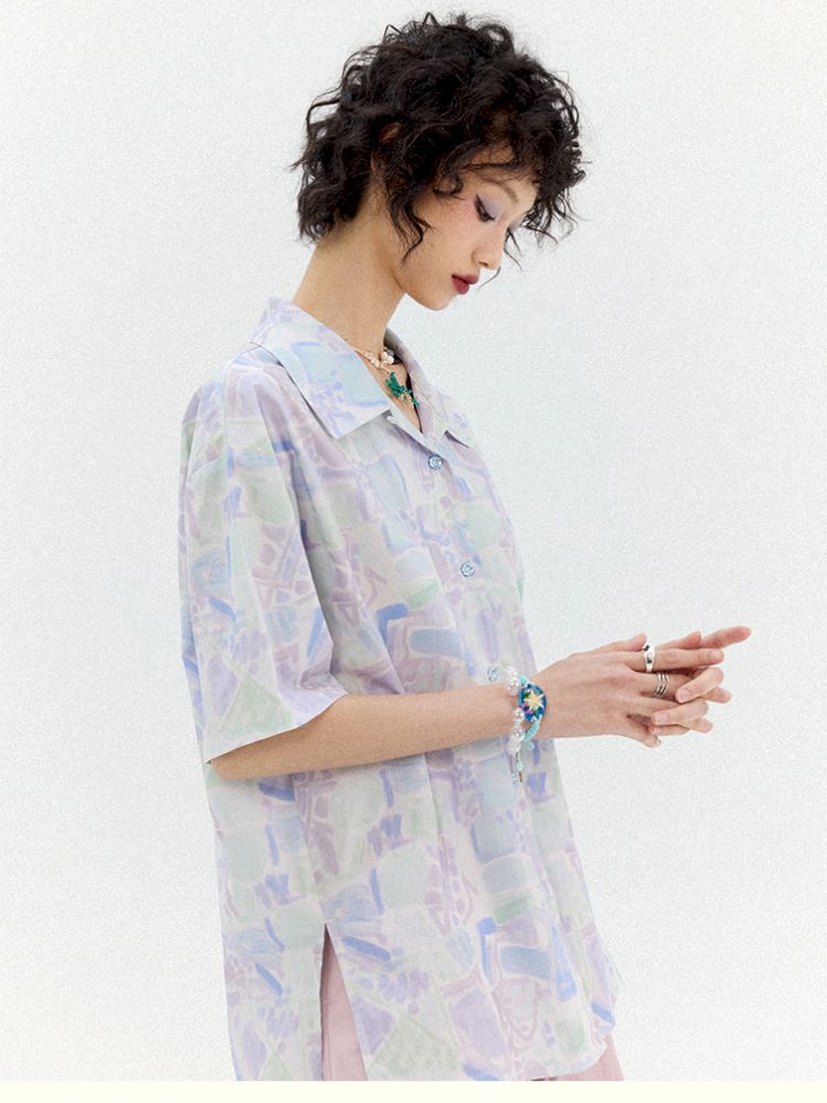 Full-print short-sleeved shirt【s0000012950】