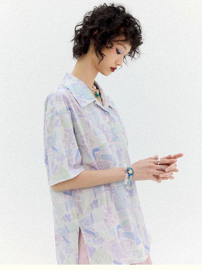 Full-print short-sleeved shirt【s0000012950】