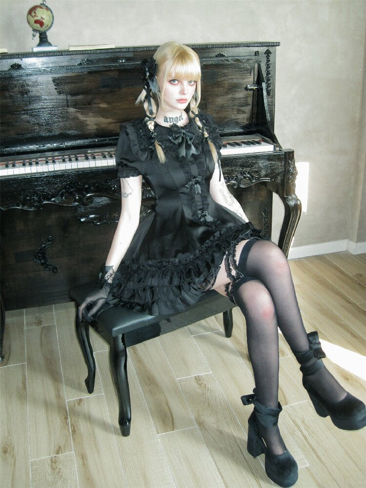Satin Short Long Sleeve Skirt【s0000016389】