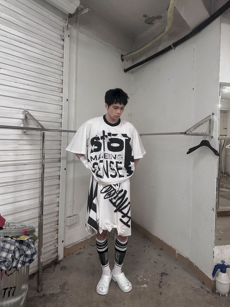 Cropped Oversize Baseball Short Sleeve Wide Shoulder T-Shirt【s0000009569】