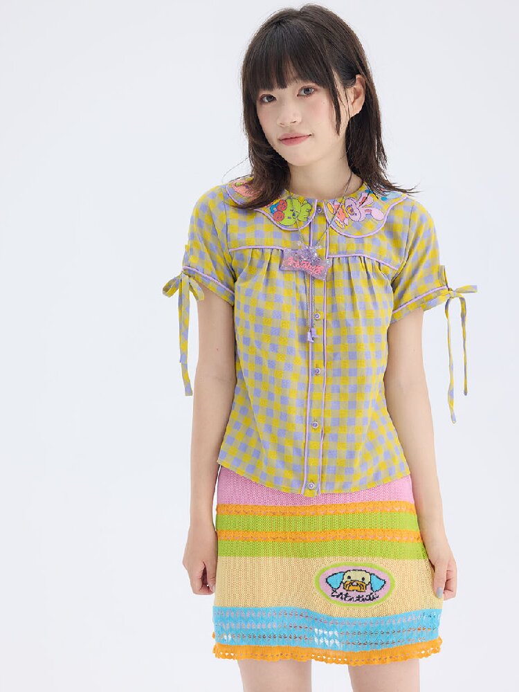 Animal Embroidered Doll Collar Shirt【s0000017695】