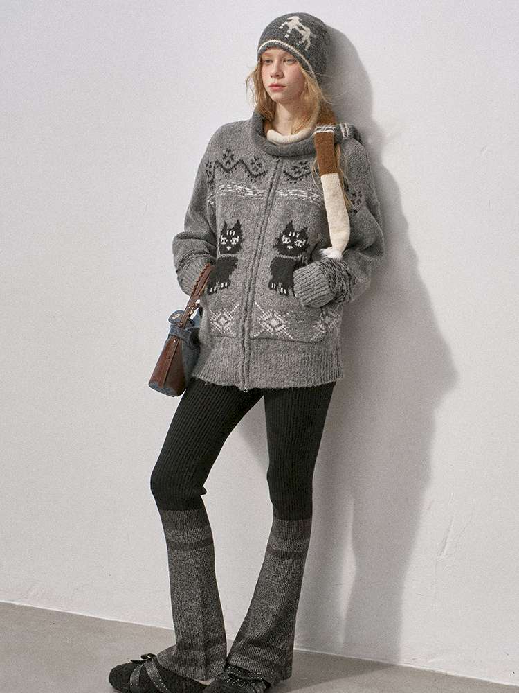 Concubine Cat Hoop Yarn Knit Jacket【s0000015227】