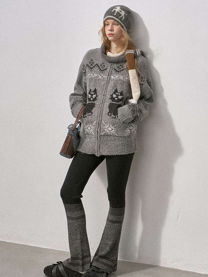 Concubine Cat Hoop Yarn Knit Jacket【s0000015227】