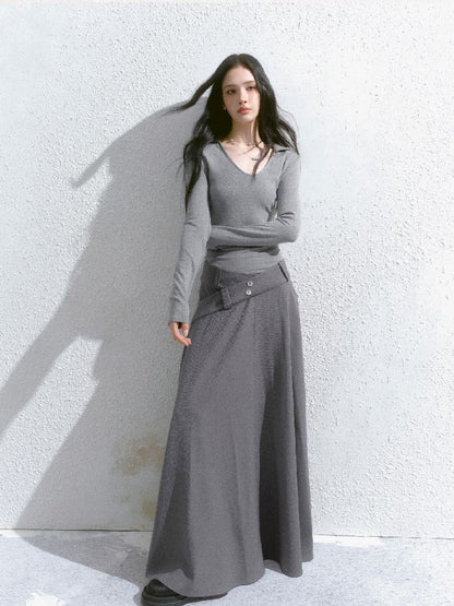 Intellectual Low Round Neck Slim Dress【s0000012137】