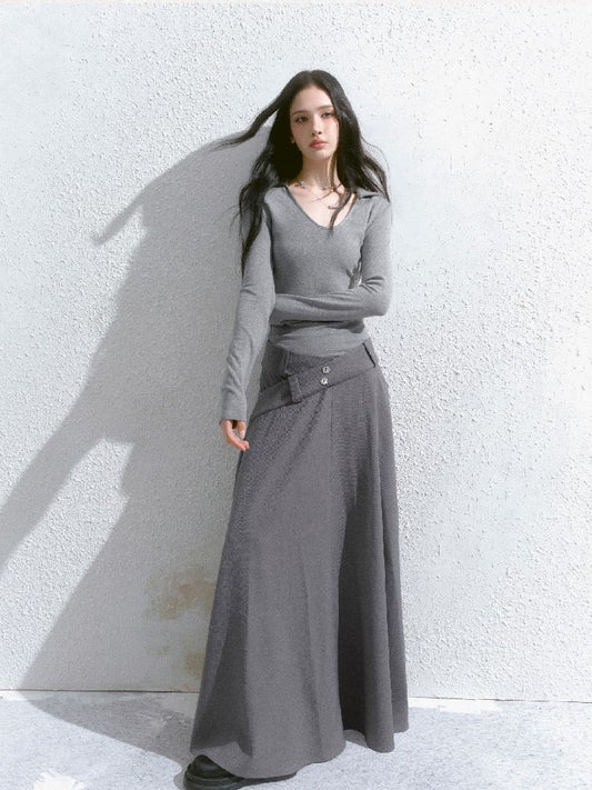 Intellectual Low Round Neck Slim Dress【s0000012137】