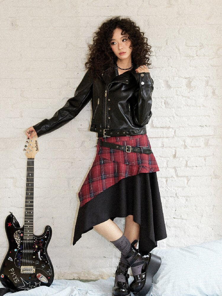 Sleek Rock Star Leather Jacket【s0000017903】