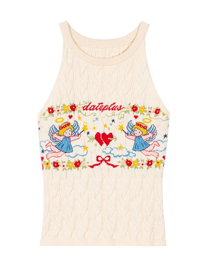 Angel Pattern Sleeveless Camisole Tank Top【s0000012007】