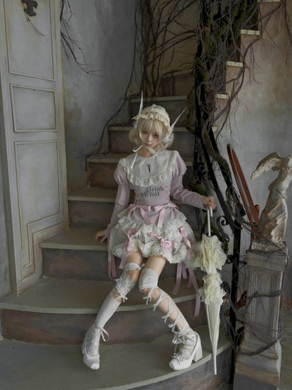 Pull-Up Hem Blouse and Tiered Skirt【s0000014433】