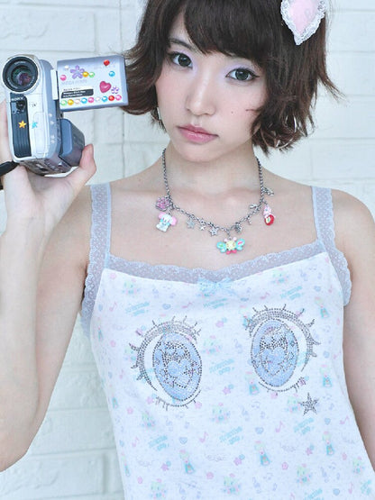 Playful Cartoon Eye Lace Camisole【s0000017475】