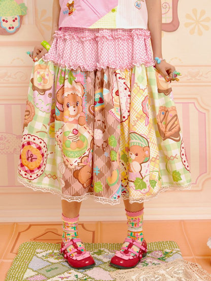 Patchwork Half Skirt【s0000013351】