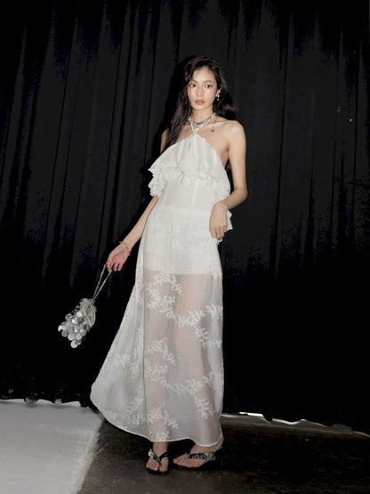 Strapless hanging neck dress【s0000013204】