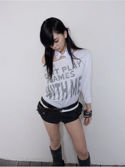 Vintage Punk Diamond Bat T Shirt【s0000016951】