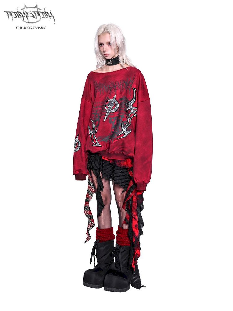 One Shoulder Y2K Sweatshirt【s0000011010】