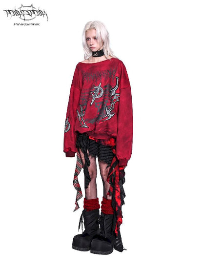 One Shoulder Y2K Sweatshirt【s0000011010】