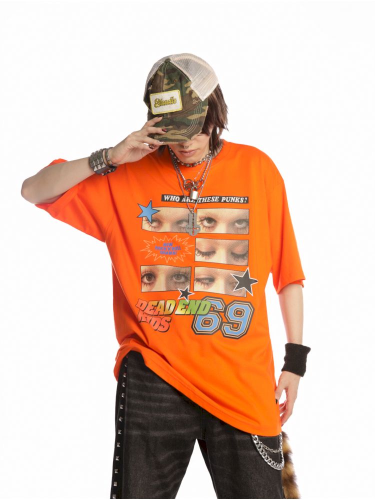 Hip Hop Trend Couple Loose Multicolor T-Shirt【s0000013603】