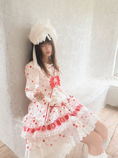 Cake Print Lace Bow Short Skirt【s0000018539】